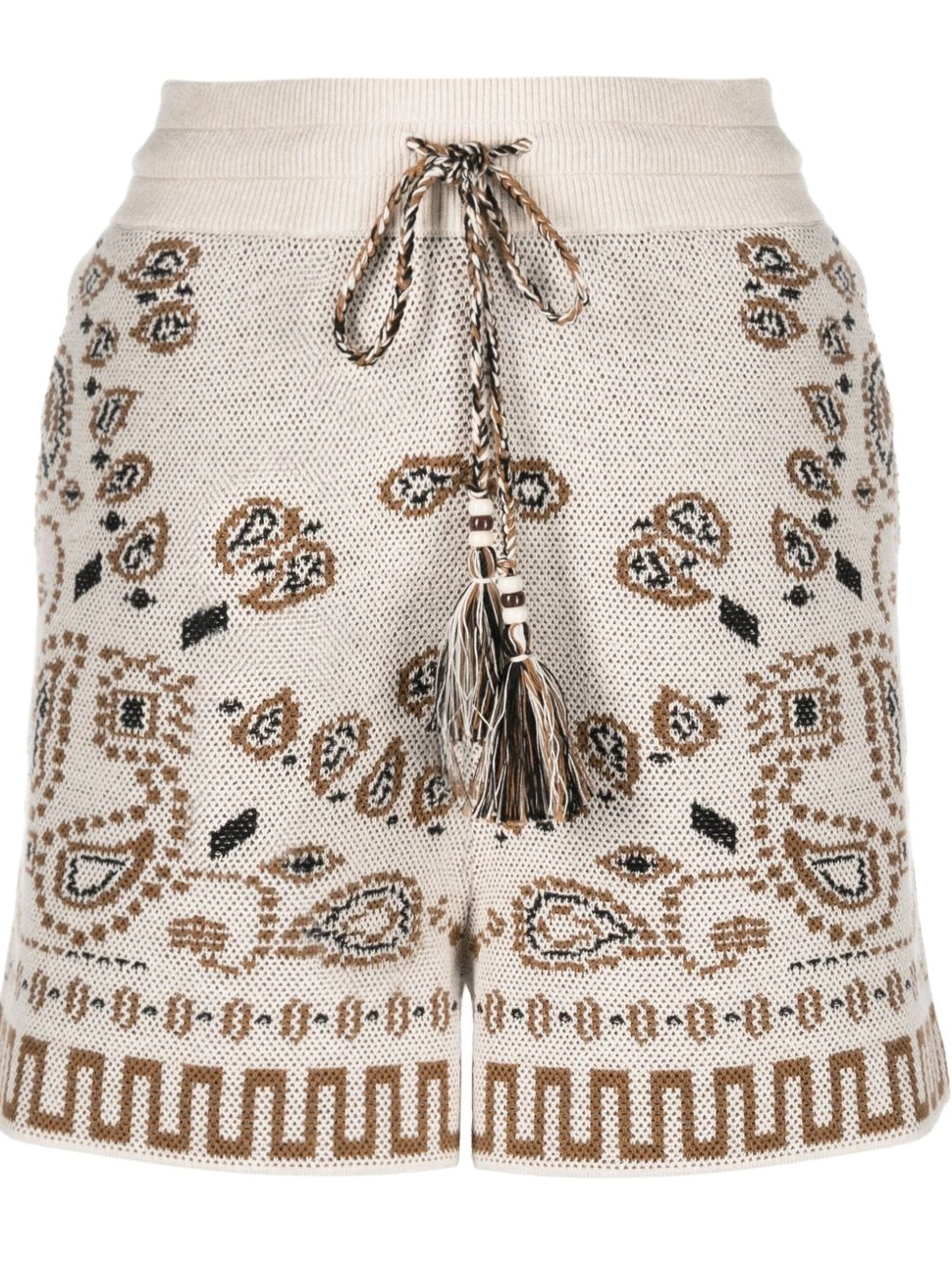 Cheap Alanui cotton-pique shorts bandana-jacquard Women 0713